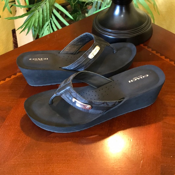 coach jaden wedge flip flops